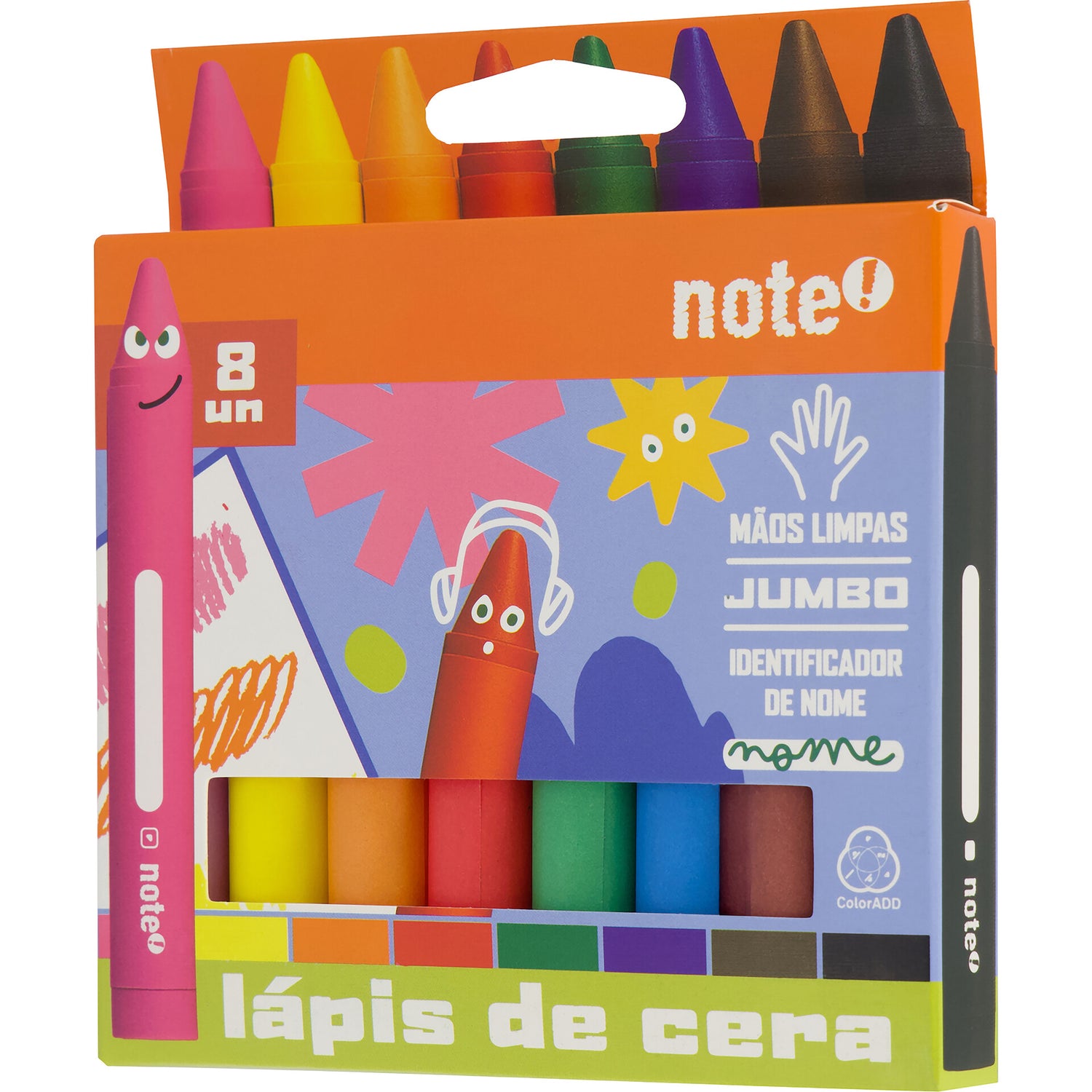 Lápis Cera Mega 8 Unidades Note!