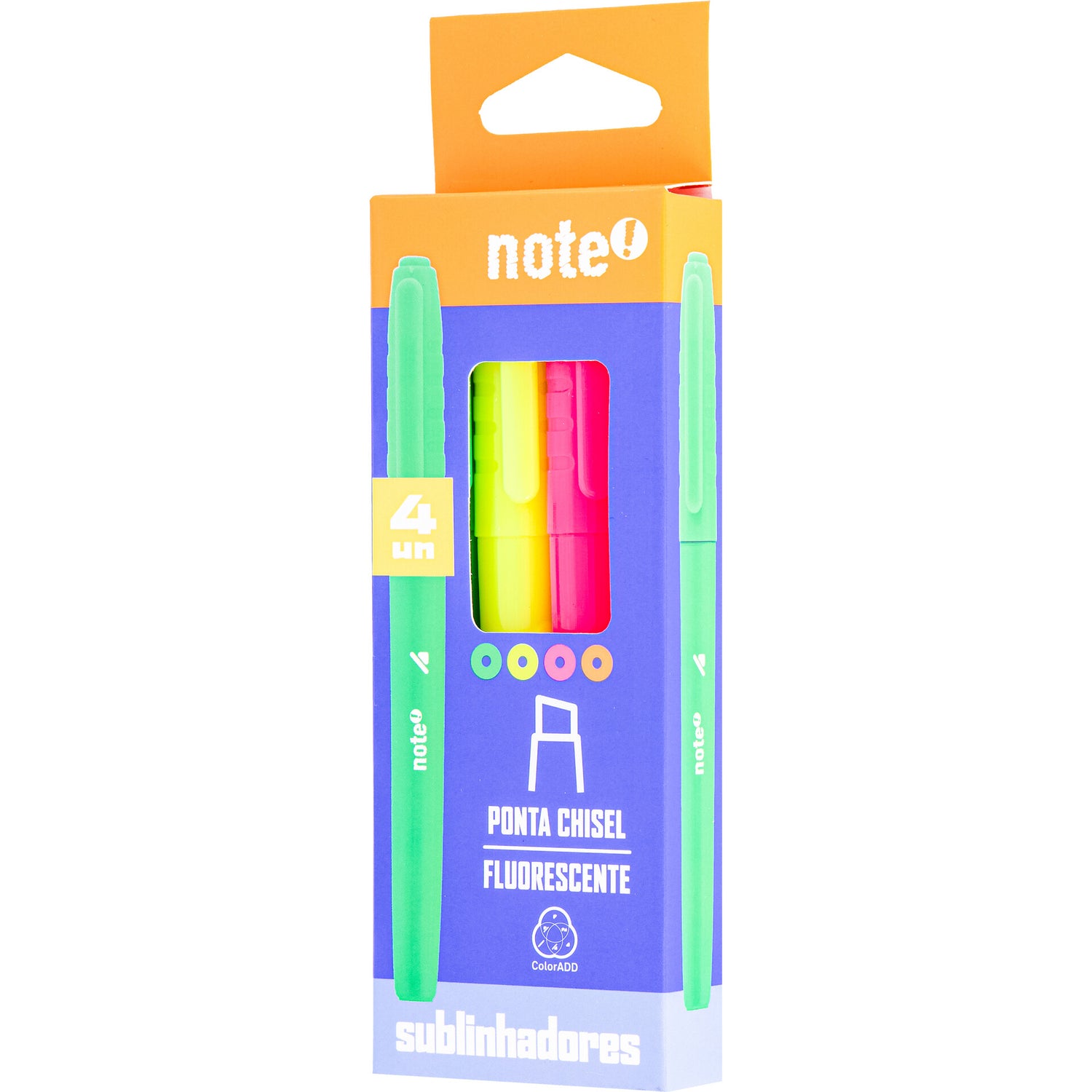 Marcador Fluor Finos 4 Unidades Note!