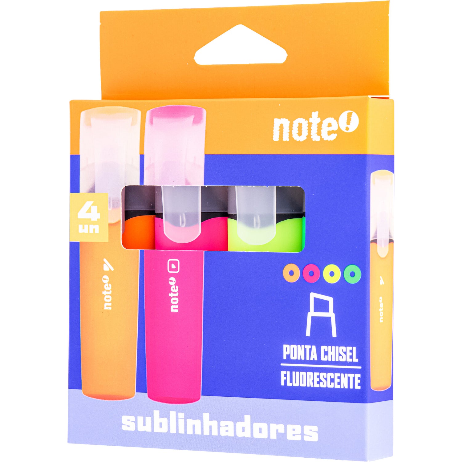 Marcador Fluor 4 Unidades Note!