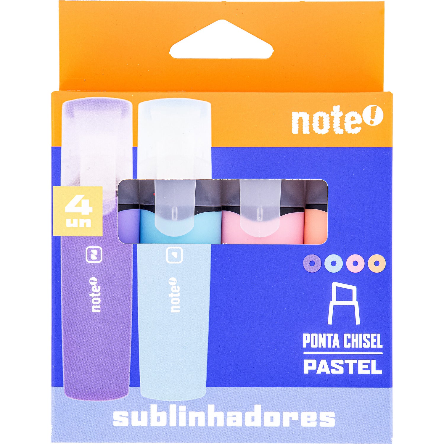 Sublinhador Cores Pastel Sortidas 4 Unidades Note!