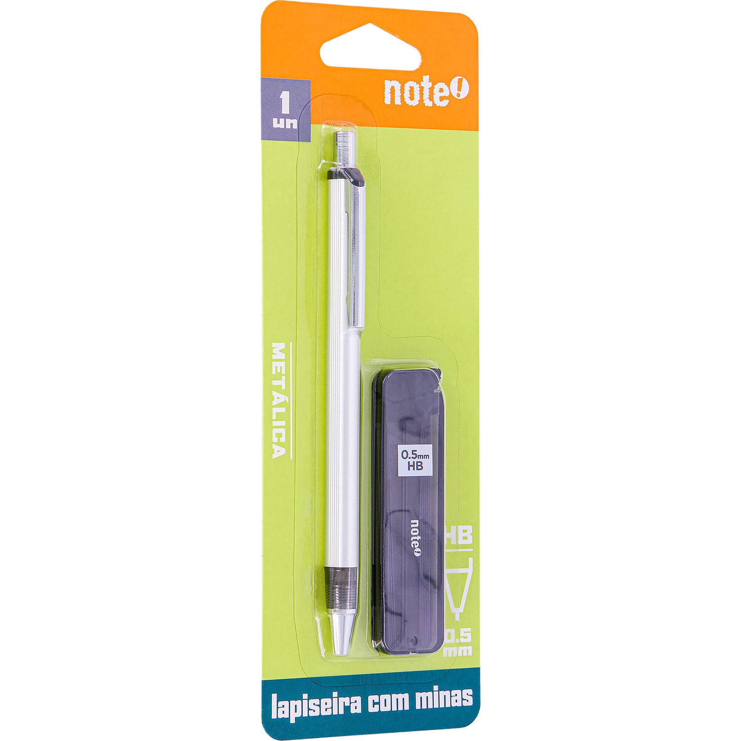 Lapiseira Metal 0.5 Milímetros + 12 Minas Note!