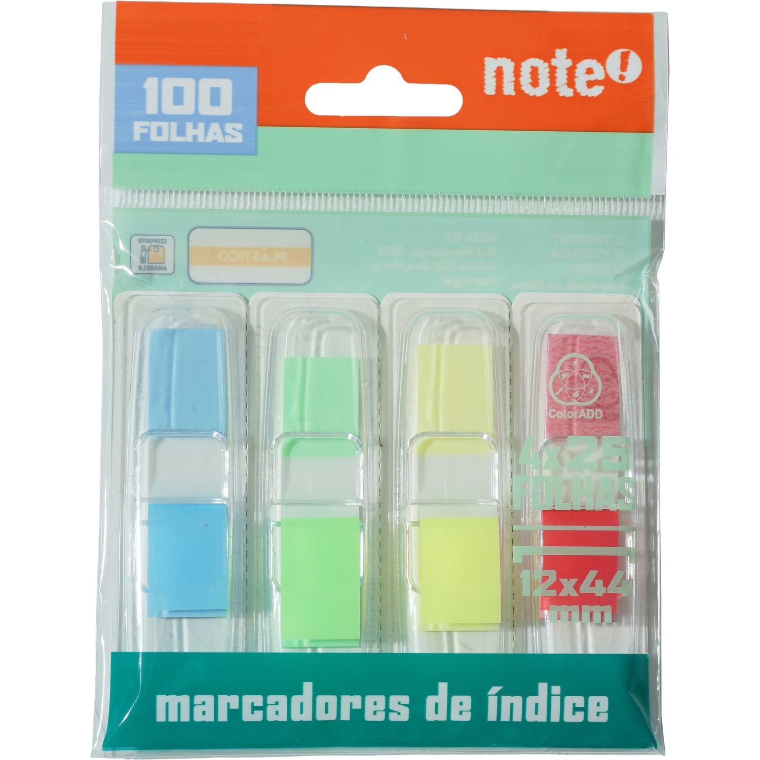 Dispensador Index 4 Cores*25 Folhas Note!