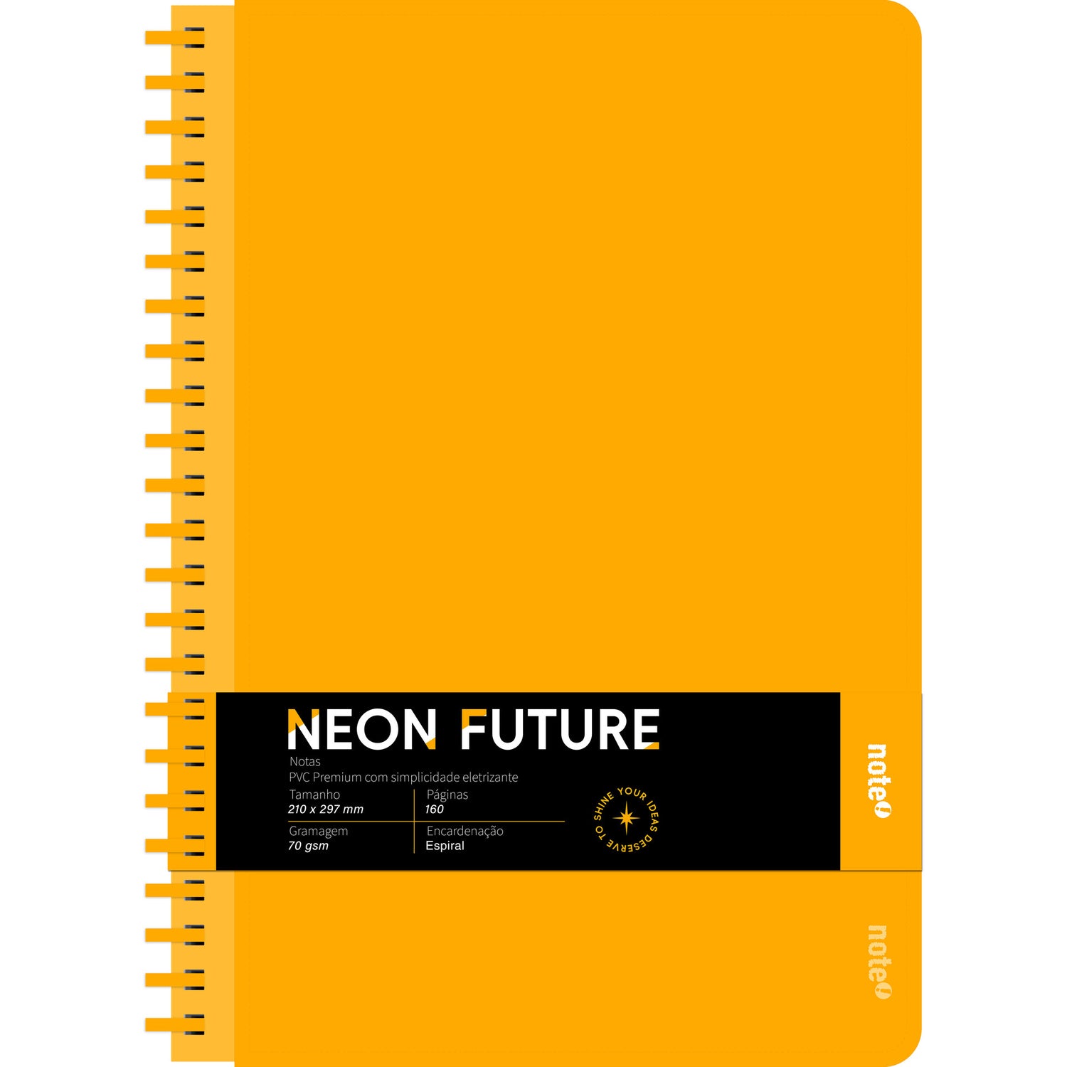 Caderno Espiral A4 Capa PVC Pautado Neon (várias opções) Note!