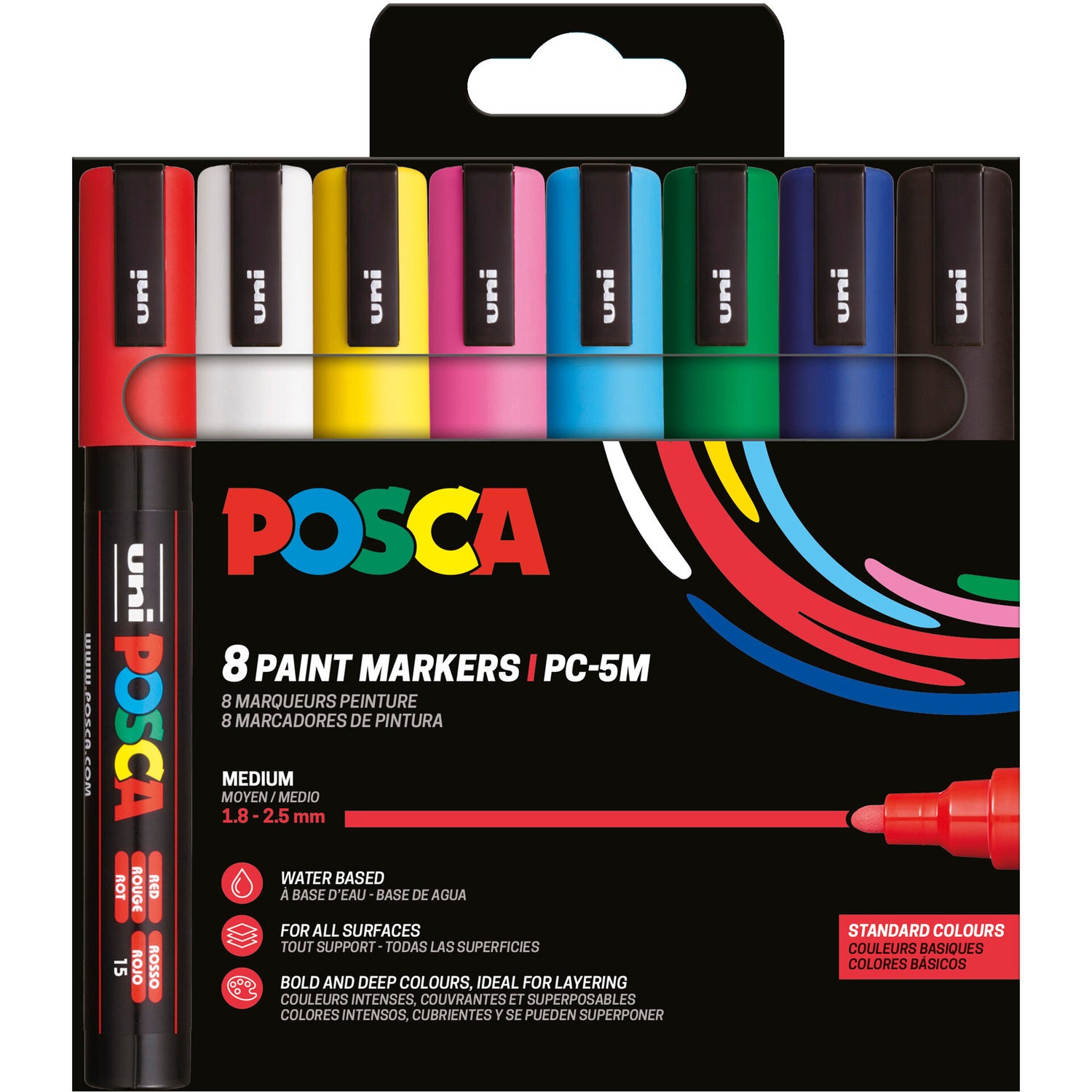 Marcadores Posca Pc-5 M Basic 8 Unidades Color Uni