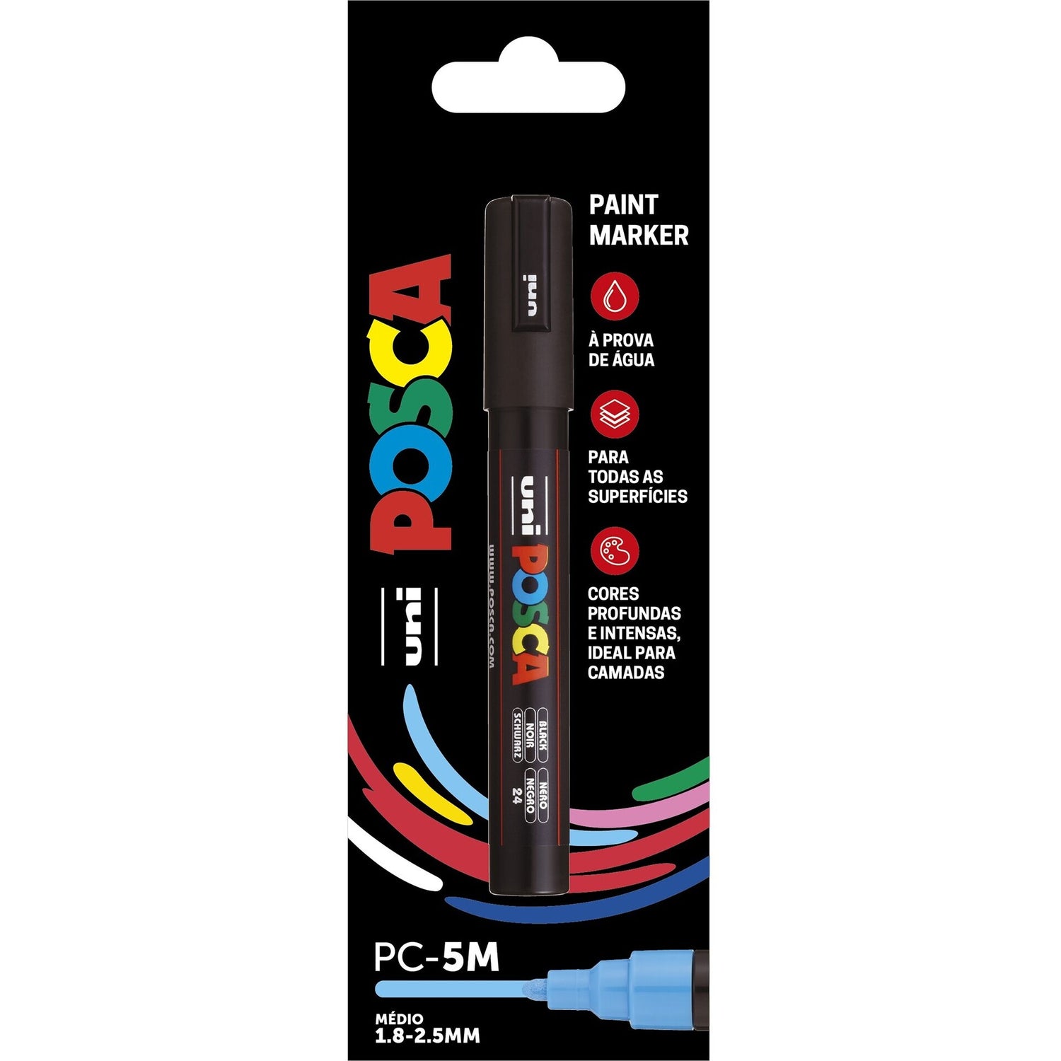 Marcador Posca Pc-5 M Preto Uni