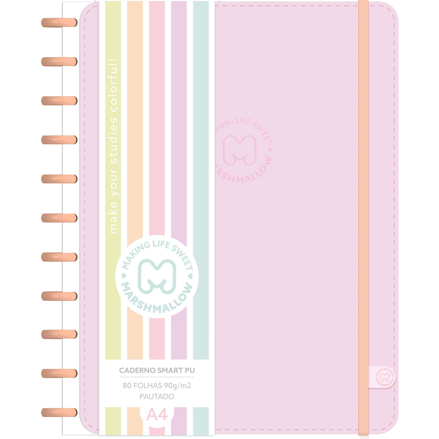 Cj2 Caderno Smart Formato A4 Pu 80 F Smooth Marshmall