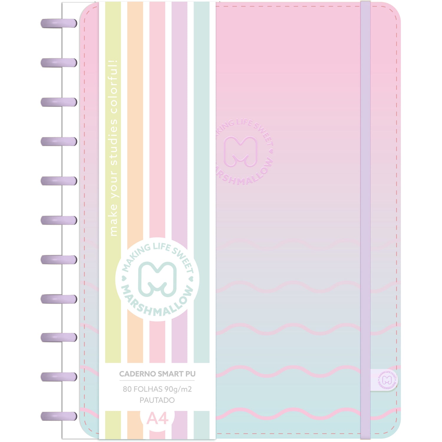 Cj2 Caderno Smart Formato A4 Pu 80 F Straig Marshmall