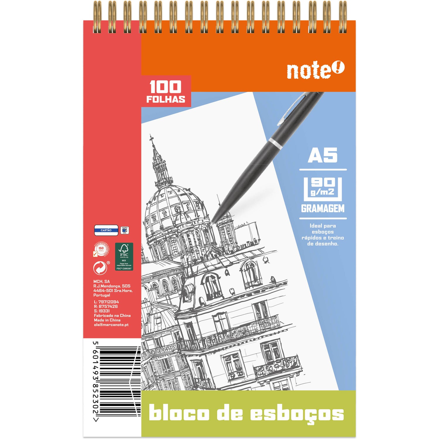 Bloco Desenho Formato A5 Esboço 90 G 100 F Note!
