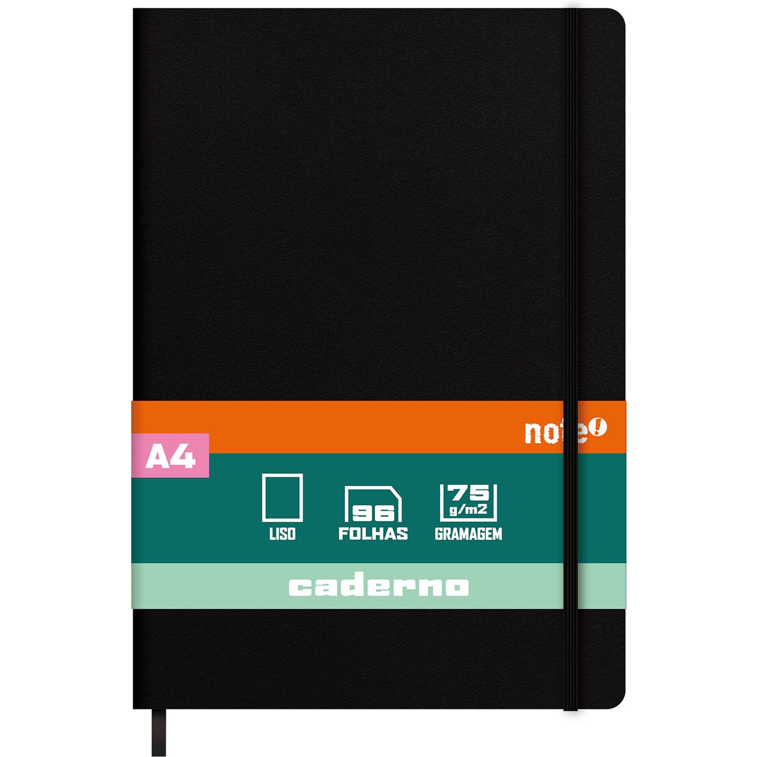 Caderno Agraf Formato A4 C.Dura Com Elast Sh L Pt Note