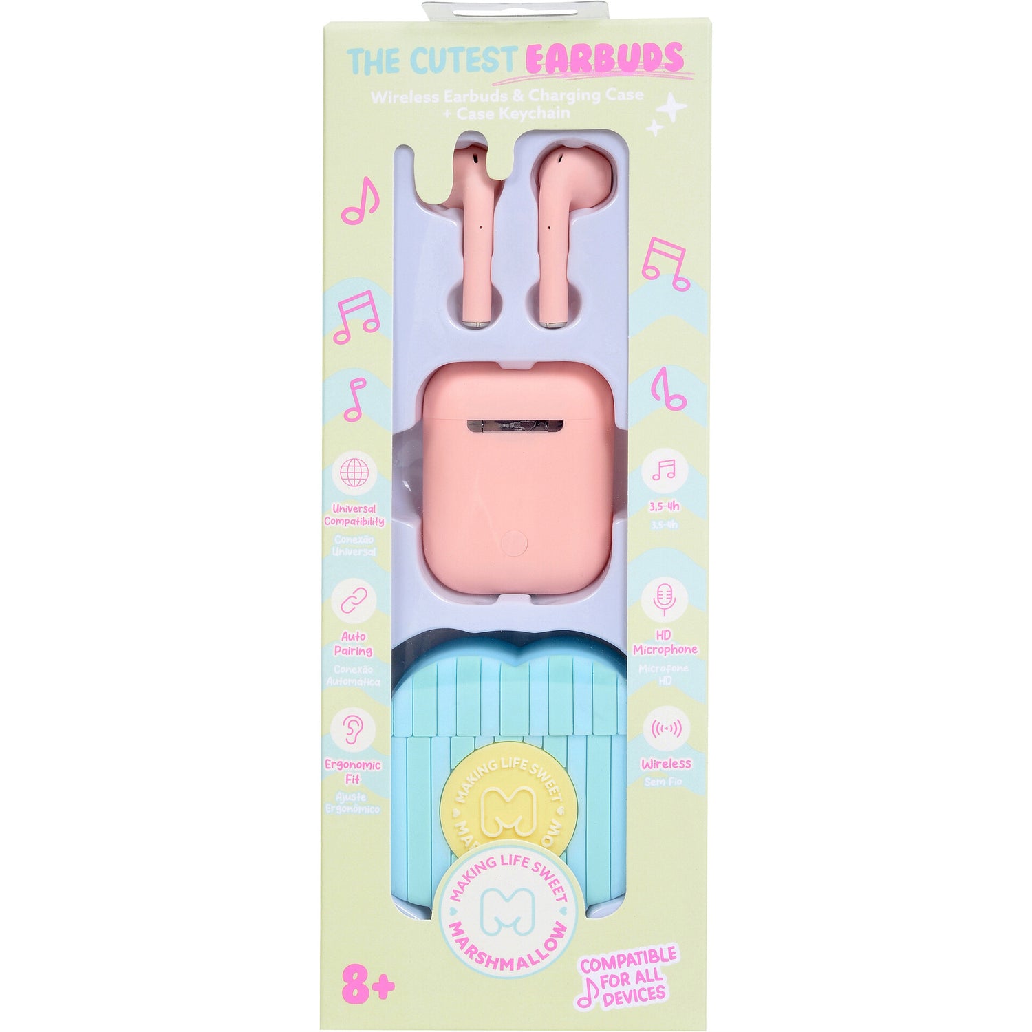 Auriculares com Caixa Flor (várias opções) Marshmallow