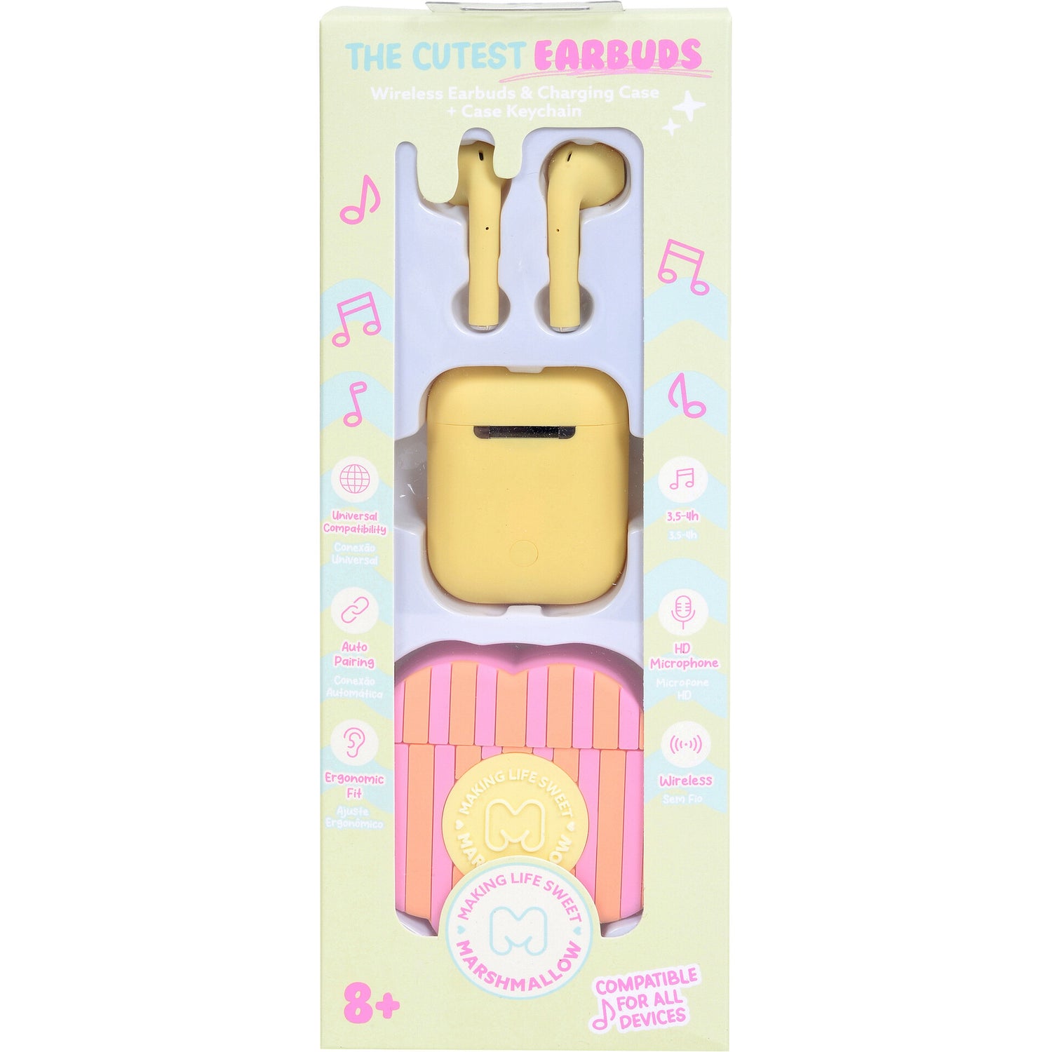 Auriculares com Caixa Flor (várias opções) Marshmallow