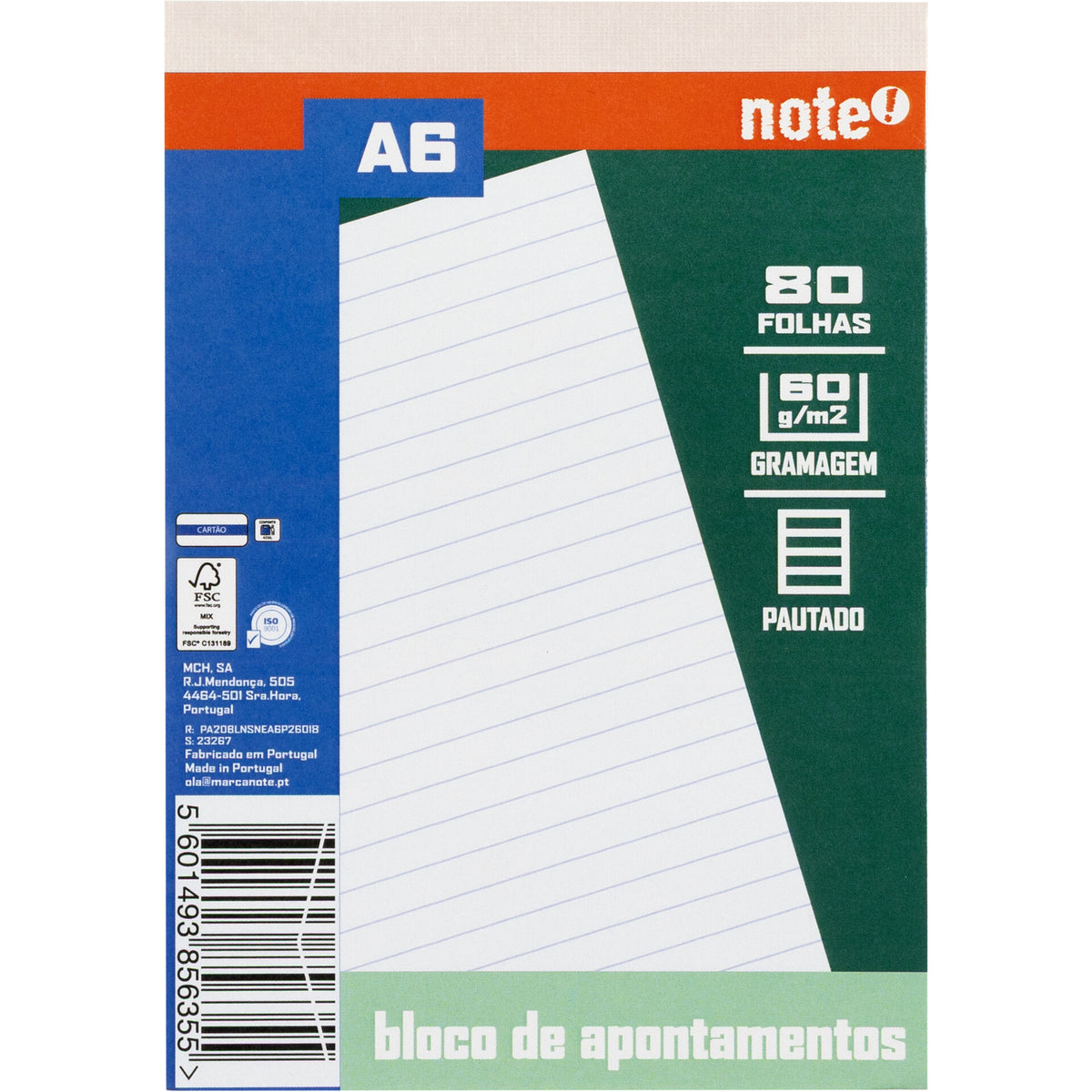 Bloco Apont A6 80 F 60 G P 26 Note!