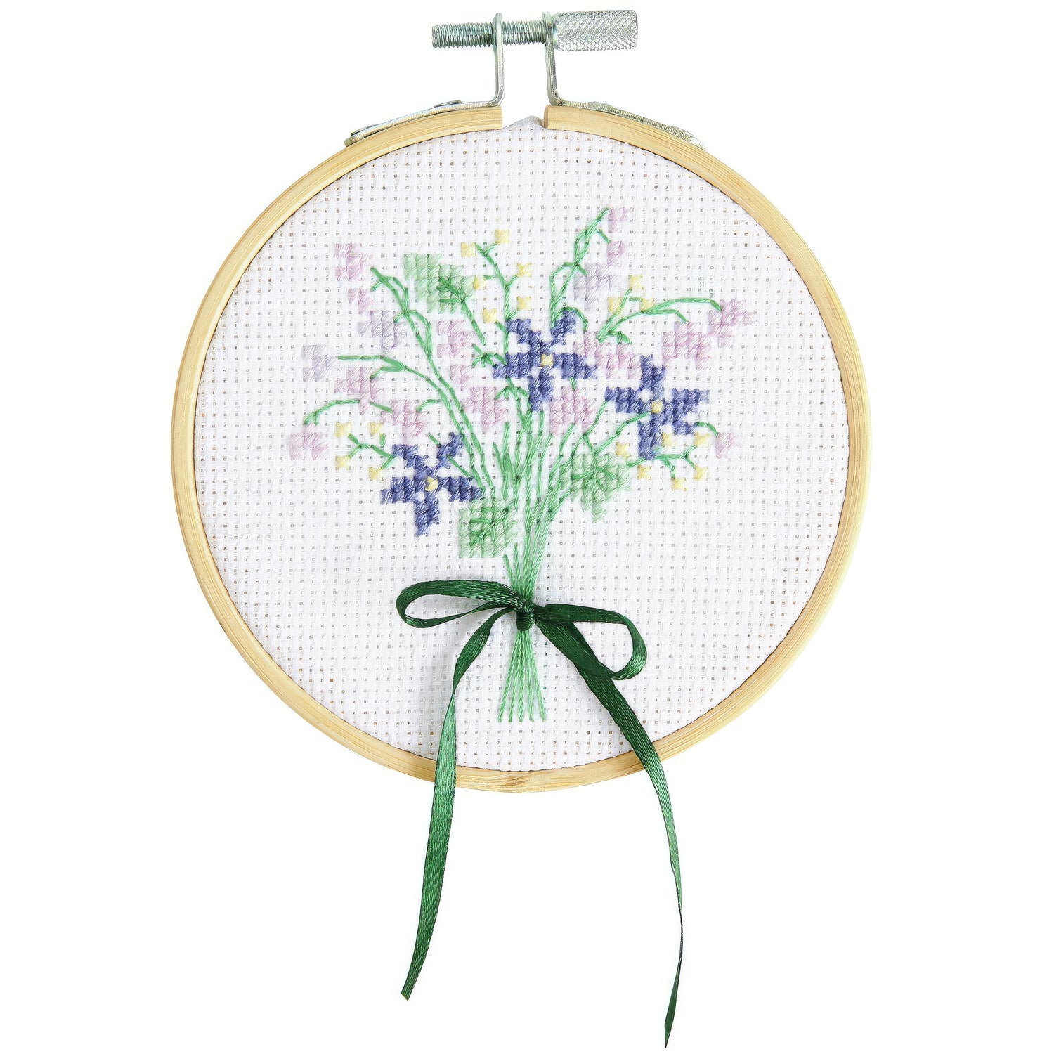 Conjunto Bordado Ponto Cruz - Buquê De Flores