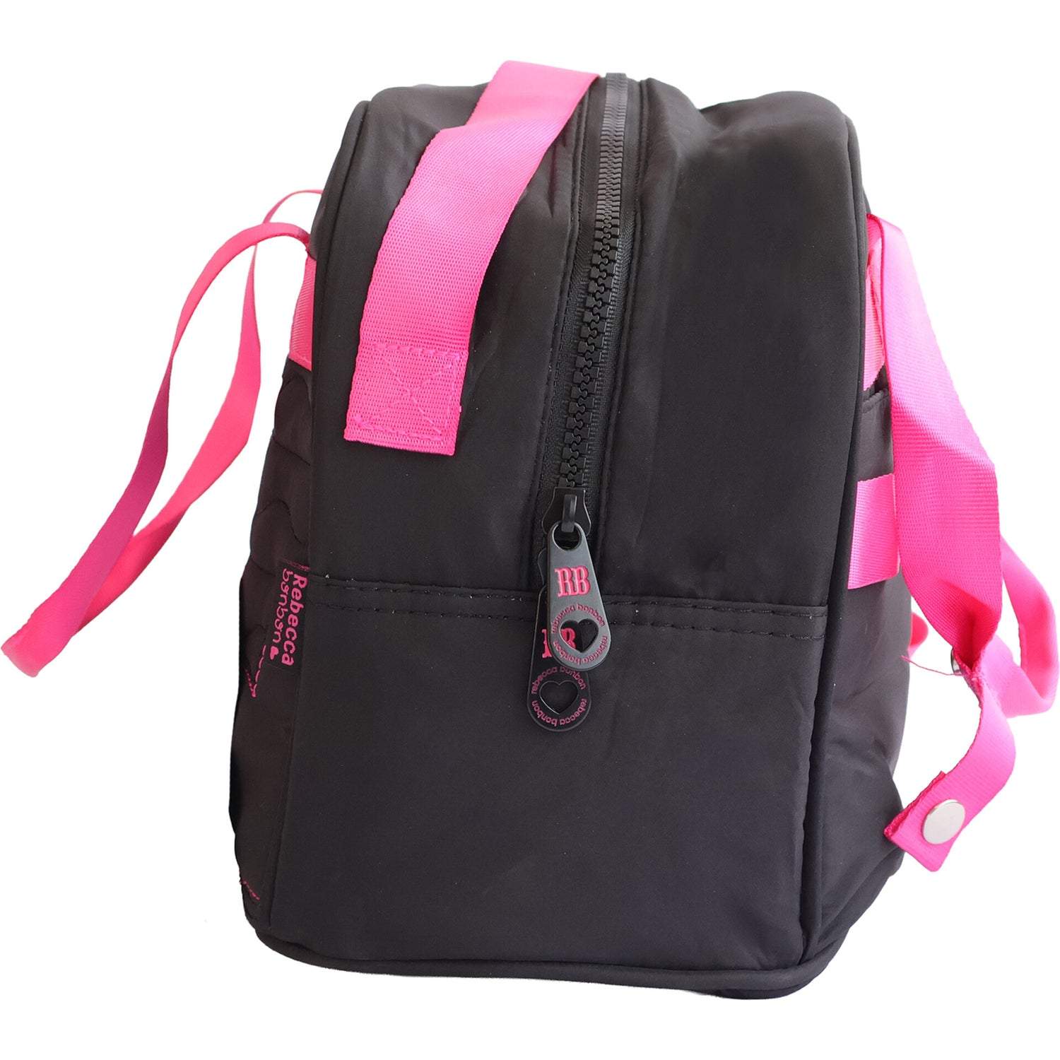 Saco Lanche Corações Preto Rebecca Bonbon