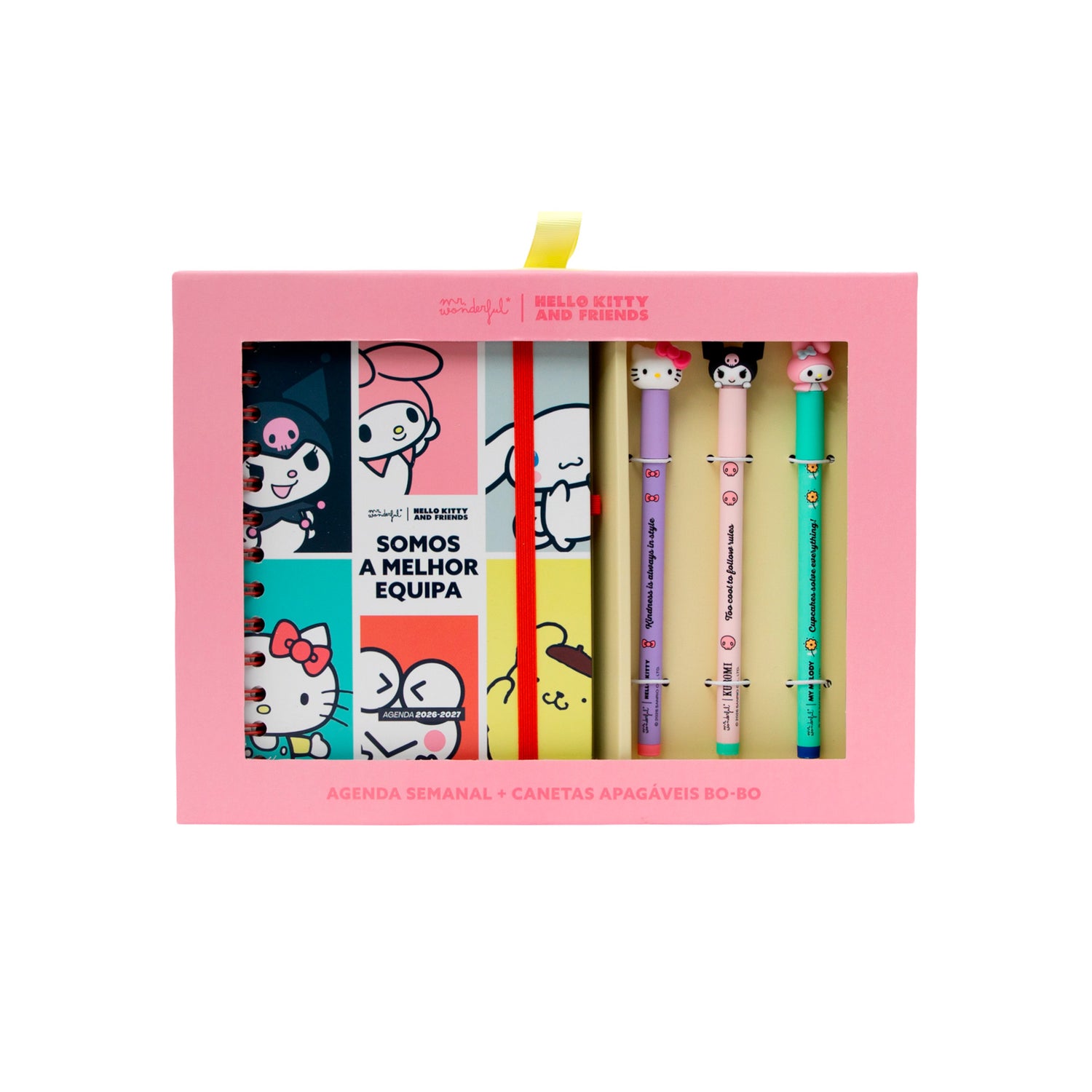 Conjunto Agenda Sem 2026-27 + 3 Bo-Bo - Kitty