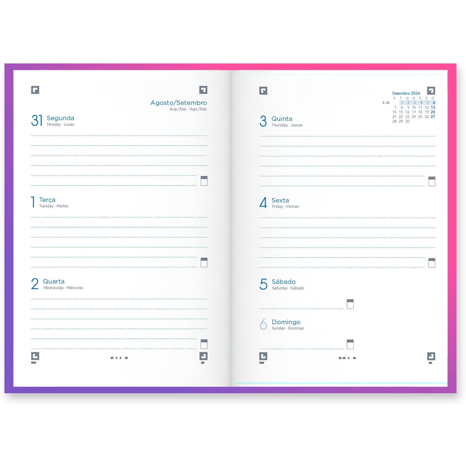 Agenda Escolar A6 Semanal 26/ 27 Gradient (várias opções) Oxford
