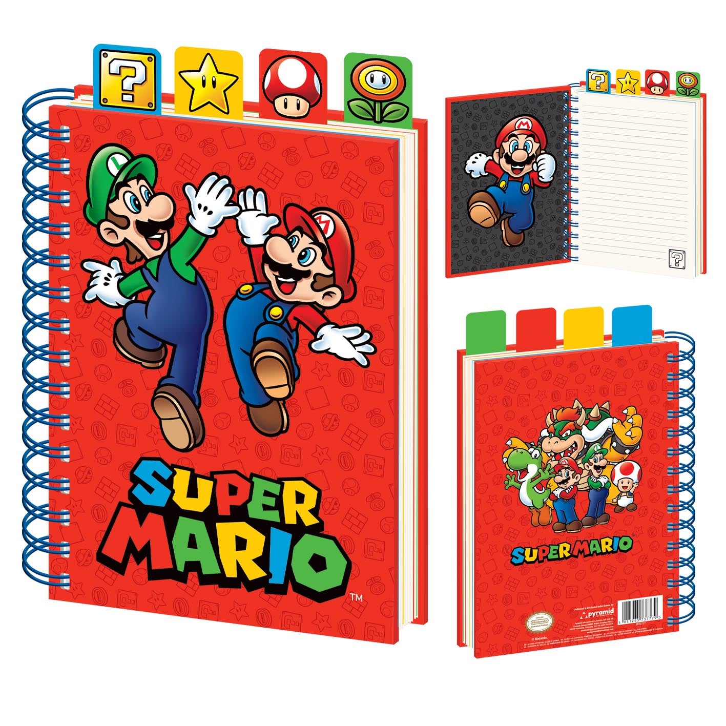 Caderno Formato A5 Com Separadores - Super Mario