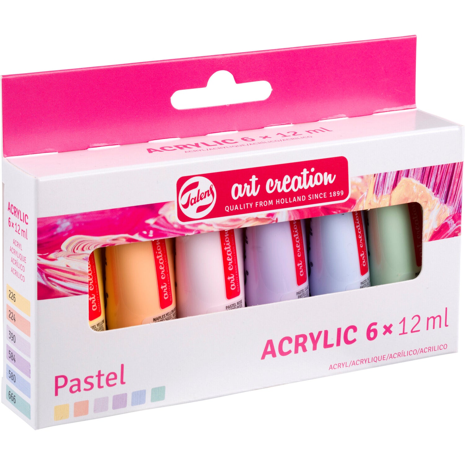 Set Acrilico Tons Pastel 6 X12 Mililitros Talens