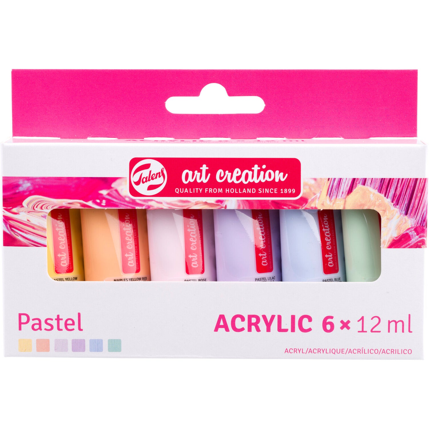 Set Acrilico Tons Pastel 6 X12 Mililitros Talens