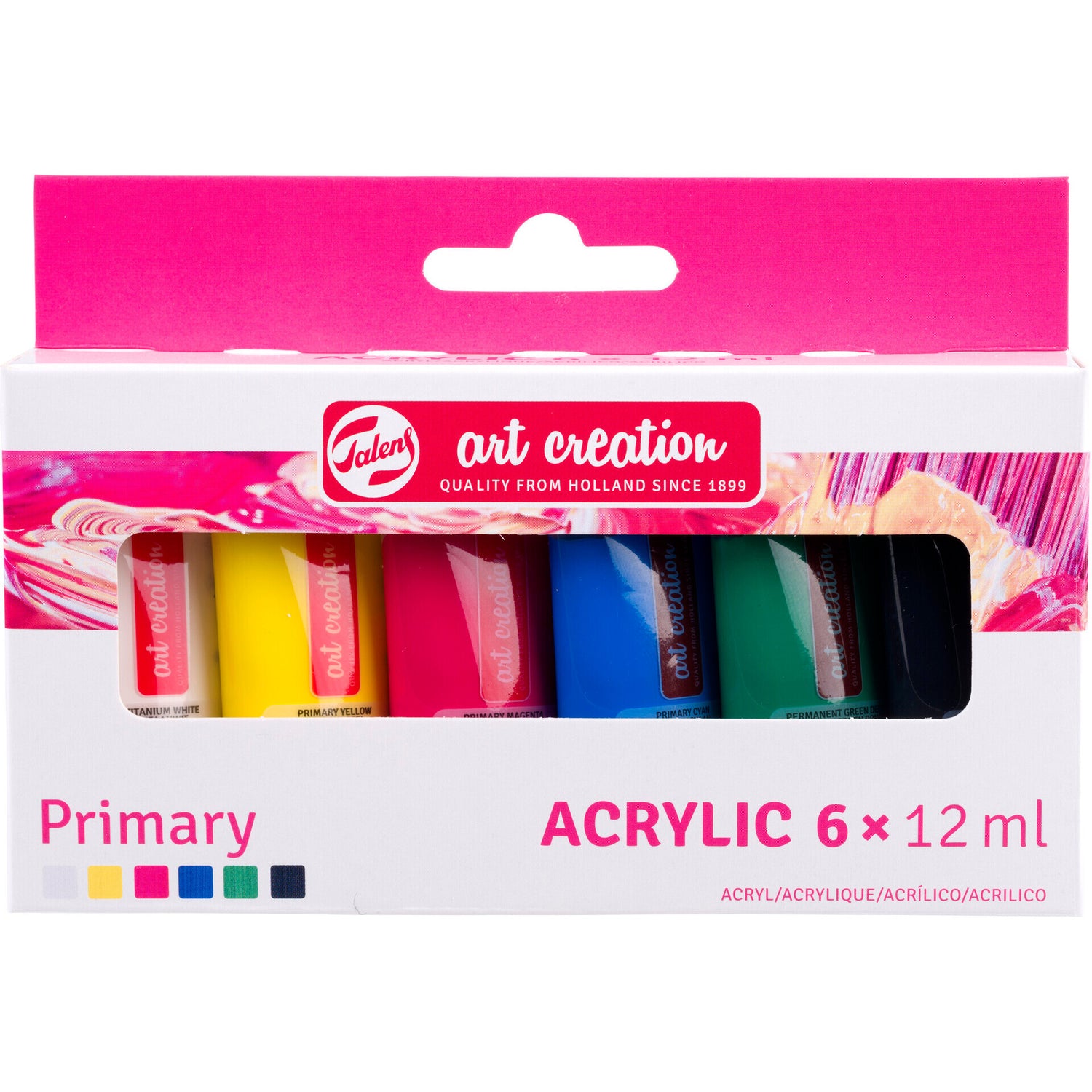 Set Acrilico Tons Primarios 6 X12 Mililitros Talen
