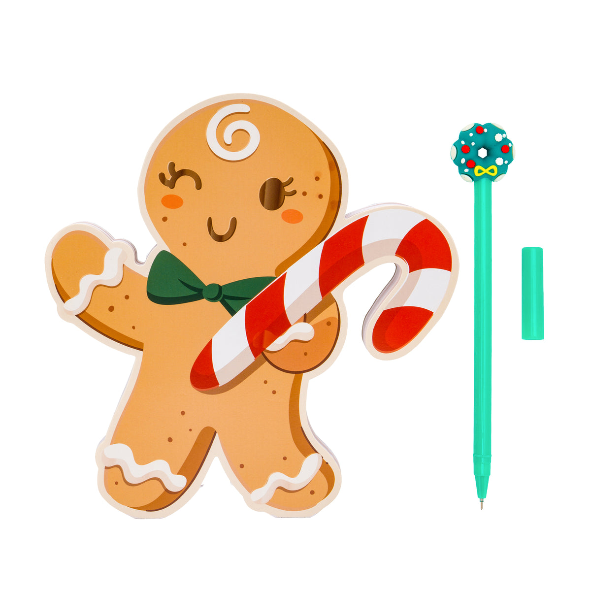 Conjunto Bloco + Caneta - Gingerbread