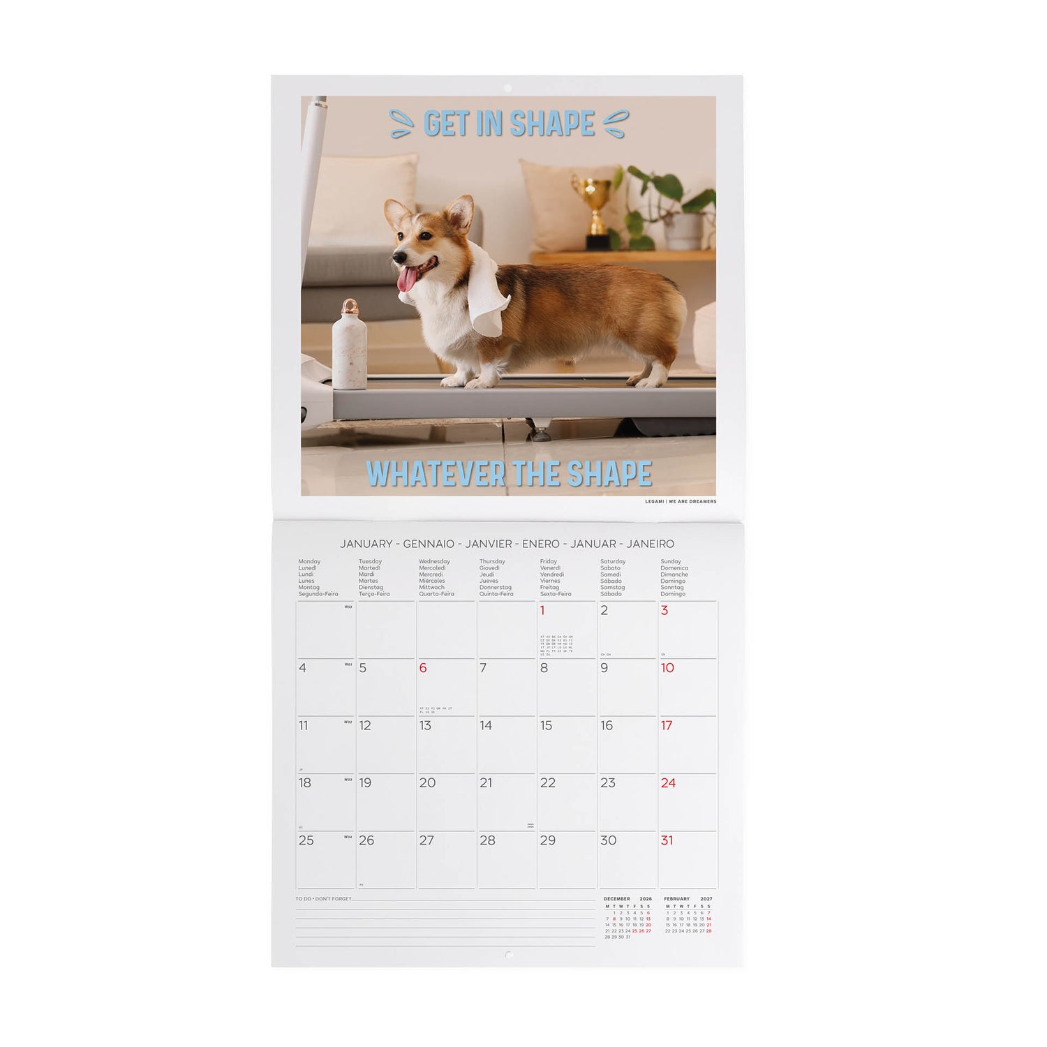 Calendário Parede 2027 30 X30 - Supawstar