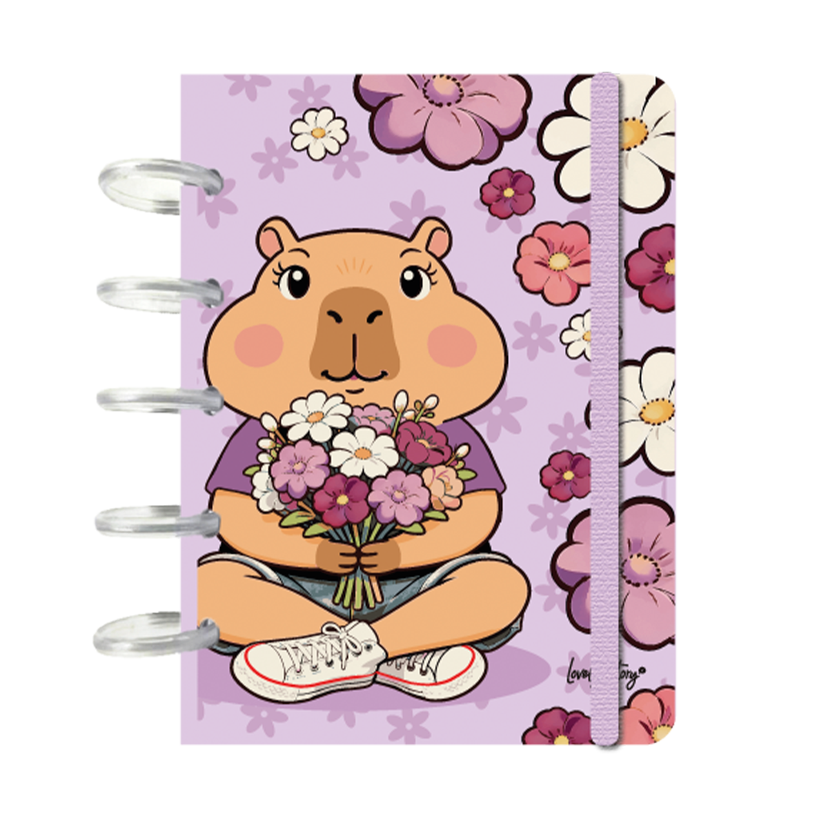 Caderno Discos A6 - Capivara Flower