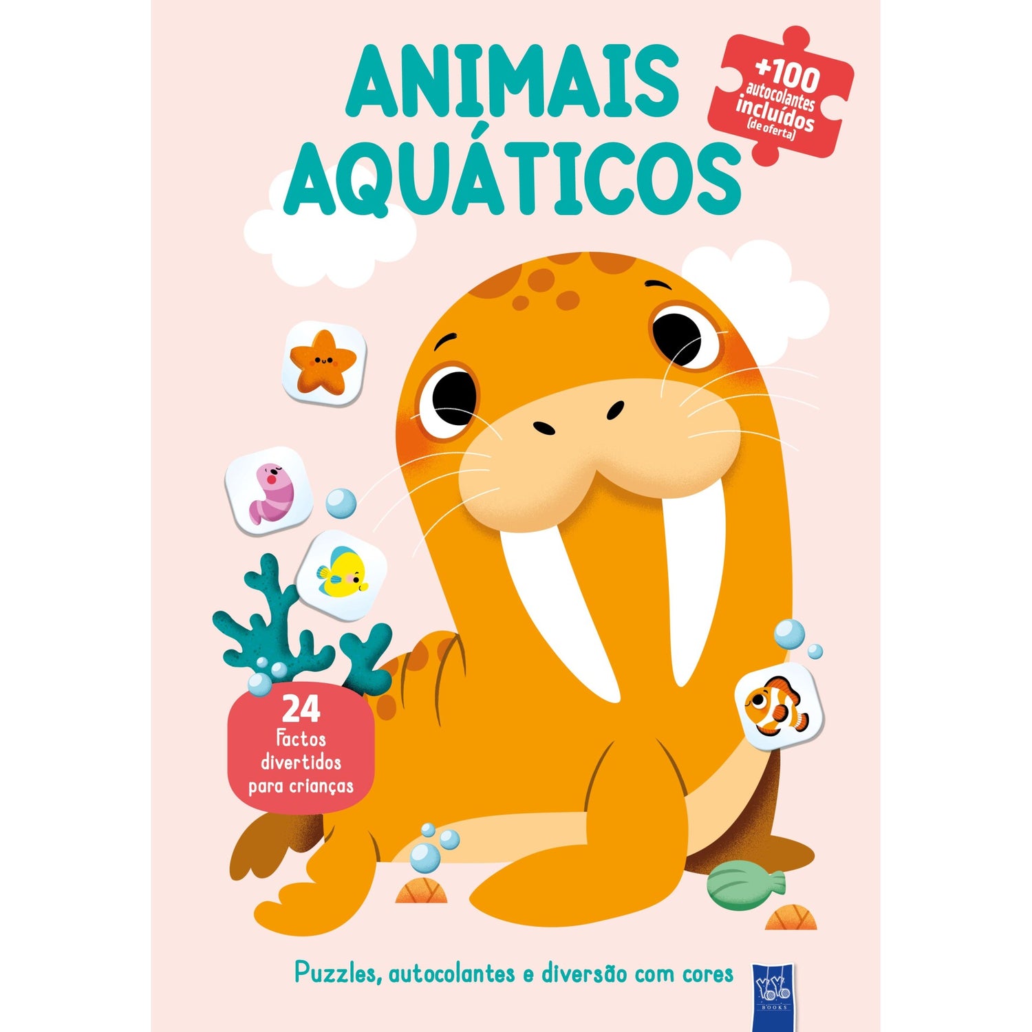 Puzzles, Autocolantes E Diversão Com Cores - Animais Aquáticos de Yoyo Books