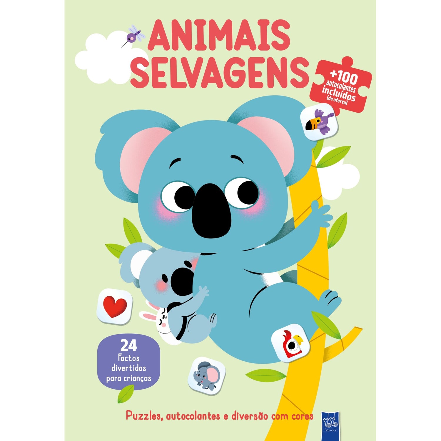 Puzzles, Autocolantes E Diversão Com Cores - Animais Selvagens de Yoyo Books