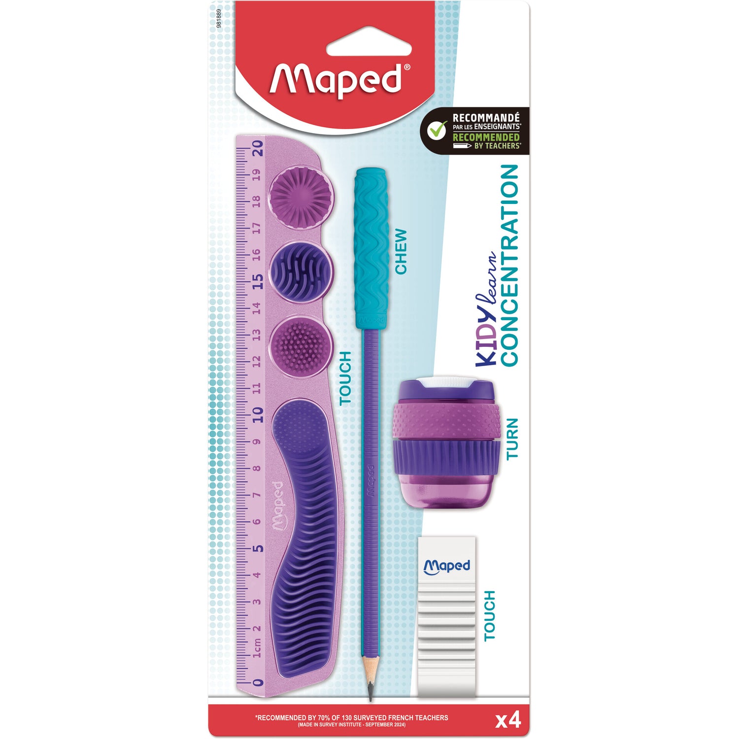 Conjunto Kidy Learn Concentration 4 Unidades Lilas Ma