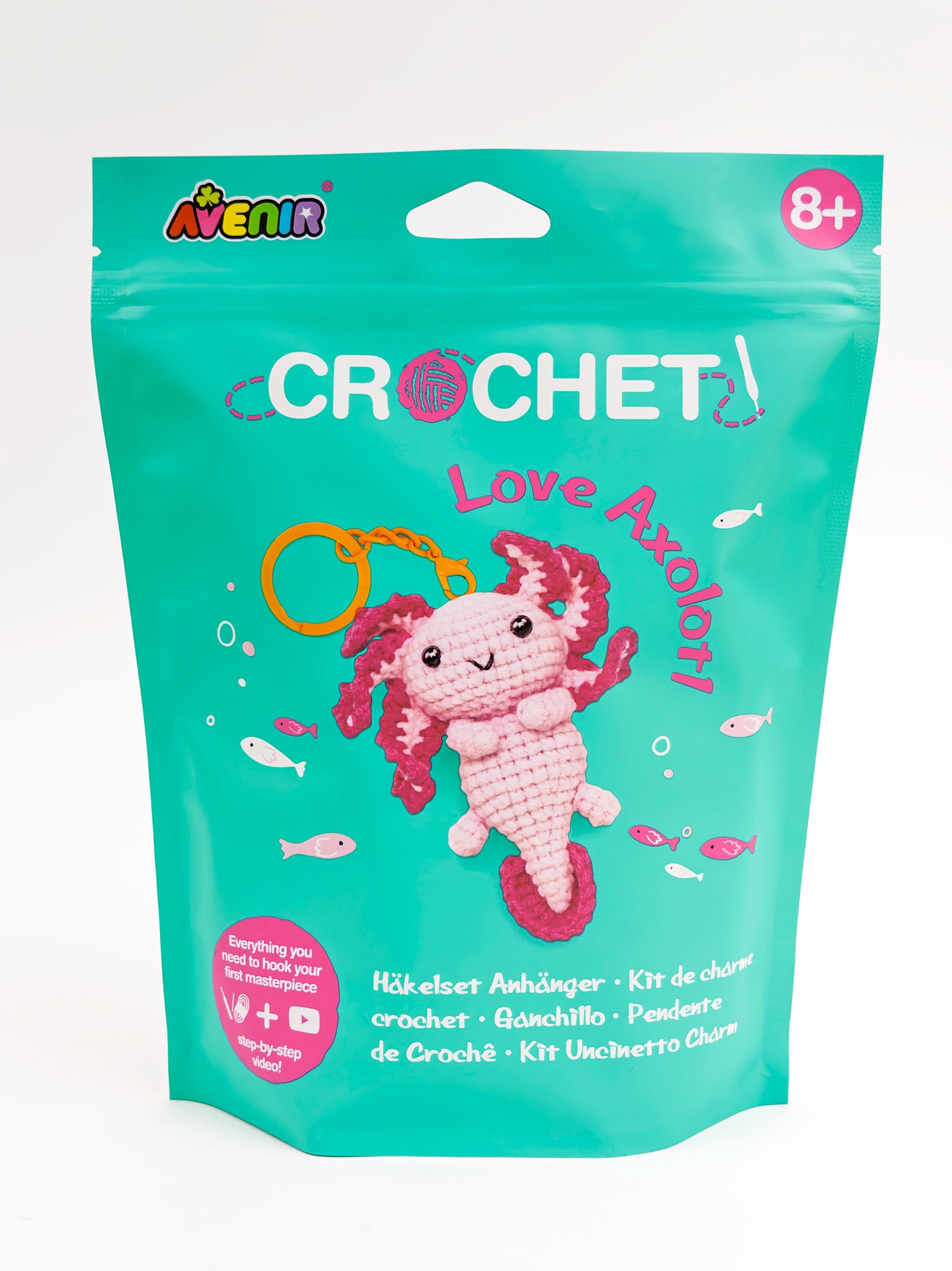 Conjunto Diy Crochet - Love Axolote