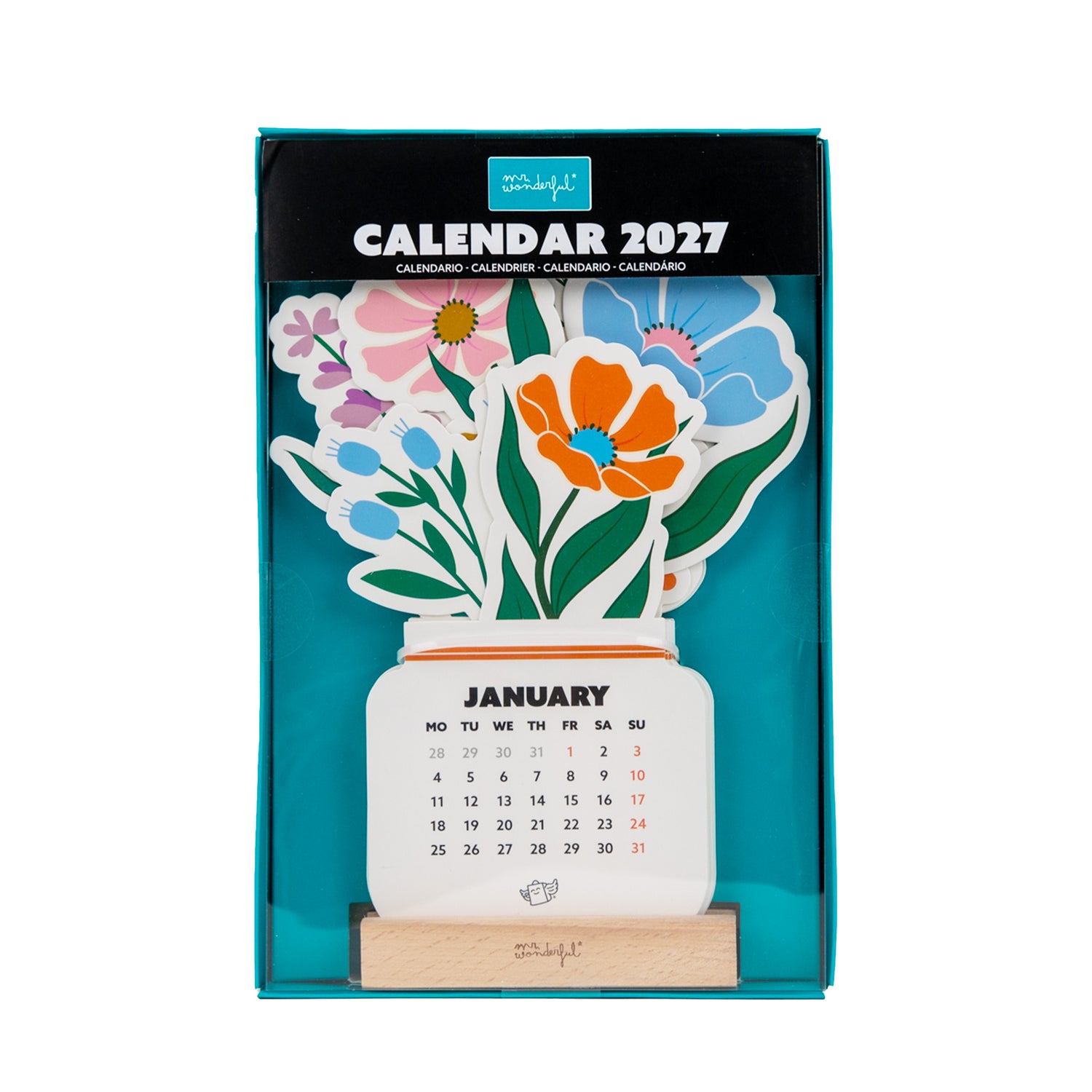 Calendário Secretária 2027 - Flores