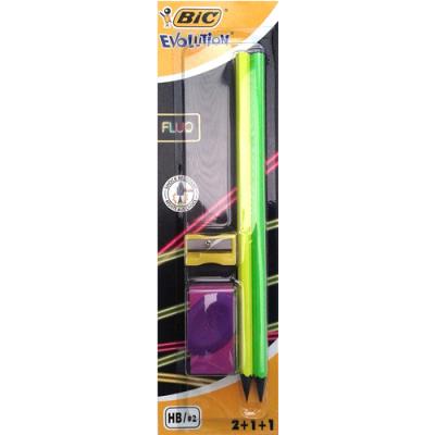 Lápis Grafite Evolution HB, com Borraca e Afia (várias cores) Bic