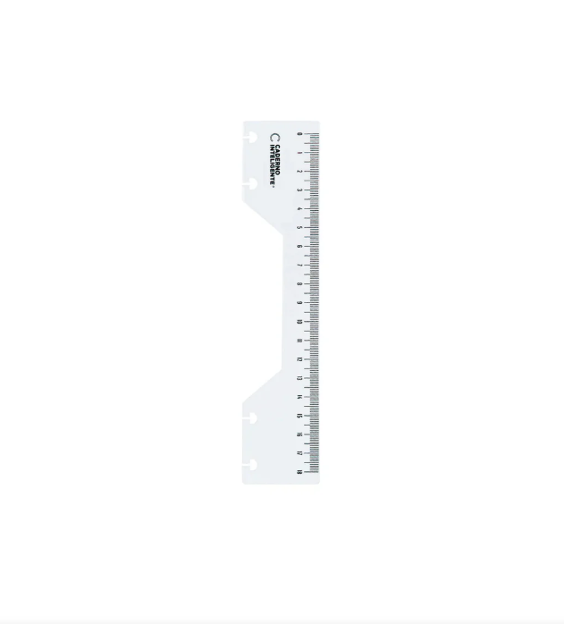 Régua 18Cm com Furação Inteligente Caderno Inteigente